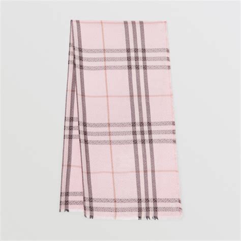 Check Wool Scarf in Alabaster pink 